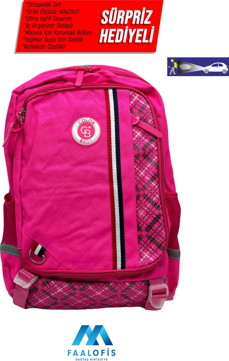 Color Bags Ultra Quality Internal Organizer Reflective Waterproof Back Support School Bag B3 - Image 1