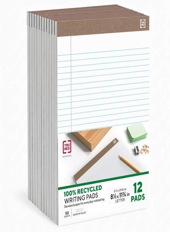 TRU RED دفاتر قانونية من TRU RED، مقاس 8.5 × 11.75 بوصة، مسطرة ضيقة، بيضاء، عبوة من 12 دفترًا - Image 1