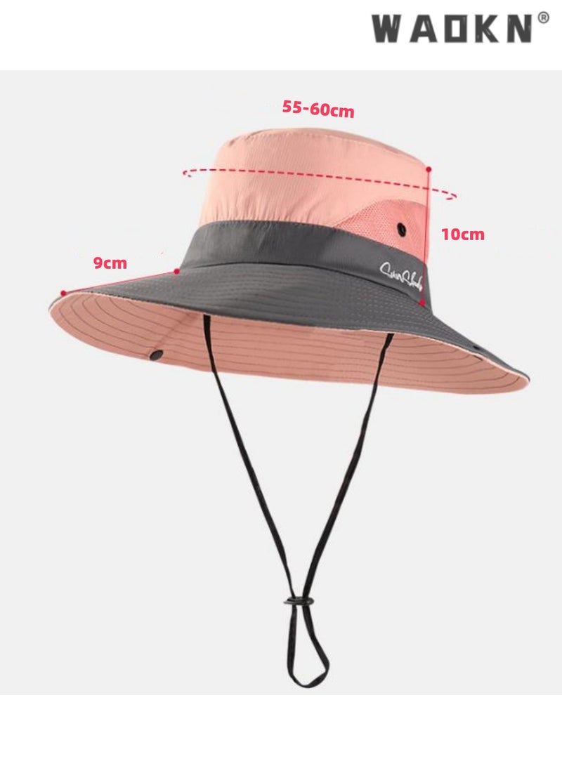 WAOKN Summer Wide Brim Sun Hat,Stylish Fisherman's Design, Perfect for Outdoor Adventures, Beach, Camping, and Hiking, Breathable and UV Protection, Adjustable for Comfort, Ideal for Wear in Sun - Image 5