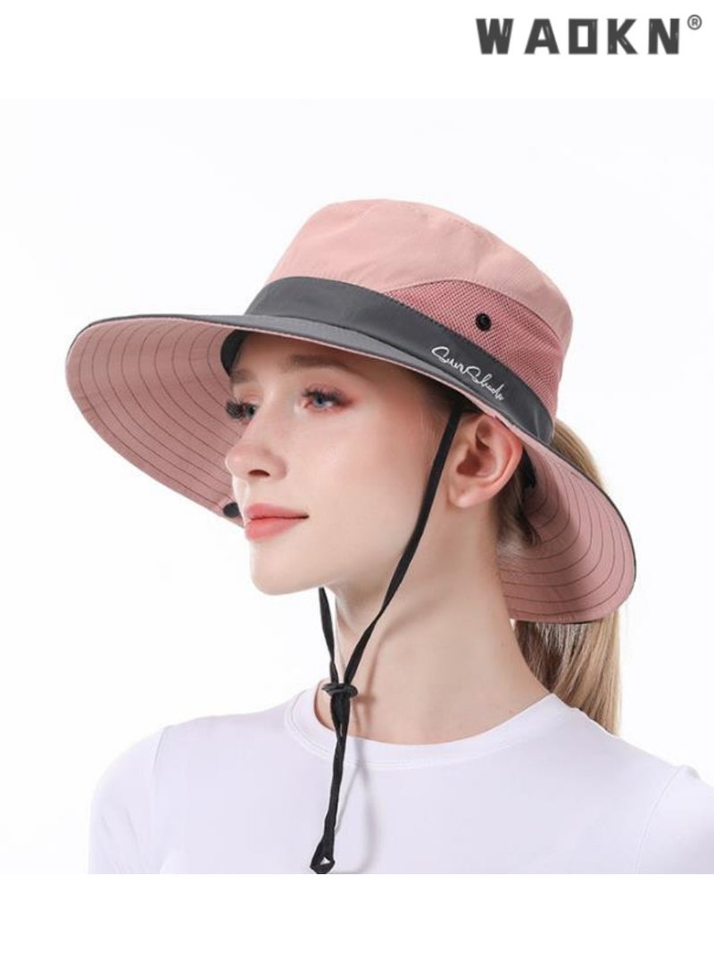 WAOKN Summer Wide Brim Sun Hat,Stylish Fisherman's Design, Perfect for Outdoor Adventures, Beach, Camping, and Hiking, Breathable and UV Protection, Adjustable for Comfort, Ideal for Wear in Sun - Image 1