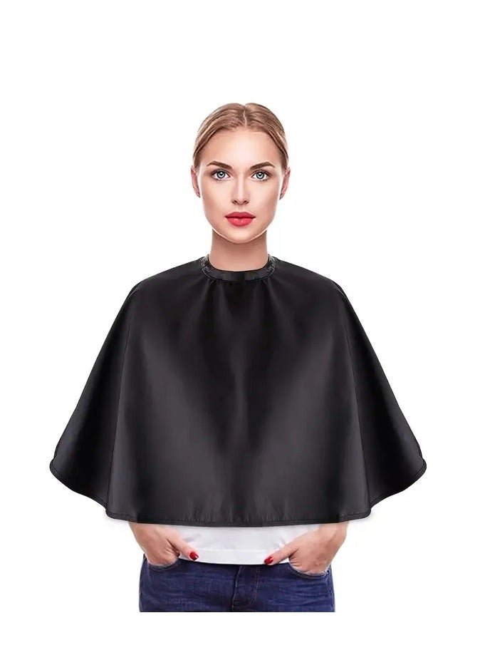 ORiTi Chemical and Waterproof Black Makeup Cape for Beauty Salon Clients - Lightweight and Comb-out Beard Apron for Makeup Artists and Beauticians  - Image 1