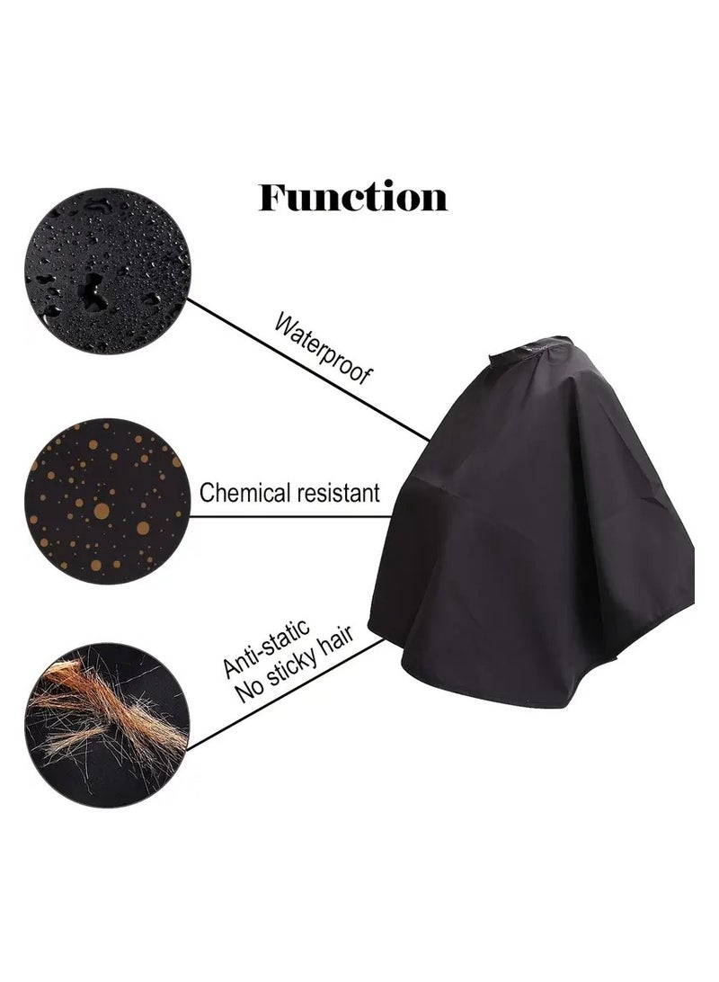 ORiTi Chemical and Waterproof Black Makeup Cape for Beauty Salon Clients - Lightweight and Comb-out Beard Apron for Makeup Artists and Beauticians  - Image 2
