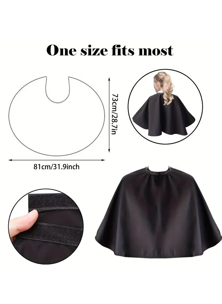 ORiTi Chemical and Waterproof Black Makeup Cape for Beauty Salon Clients - Lightweight and Comb-out Beard Apron for Makeup Artists and Beauticians  - Image 3