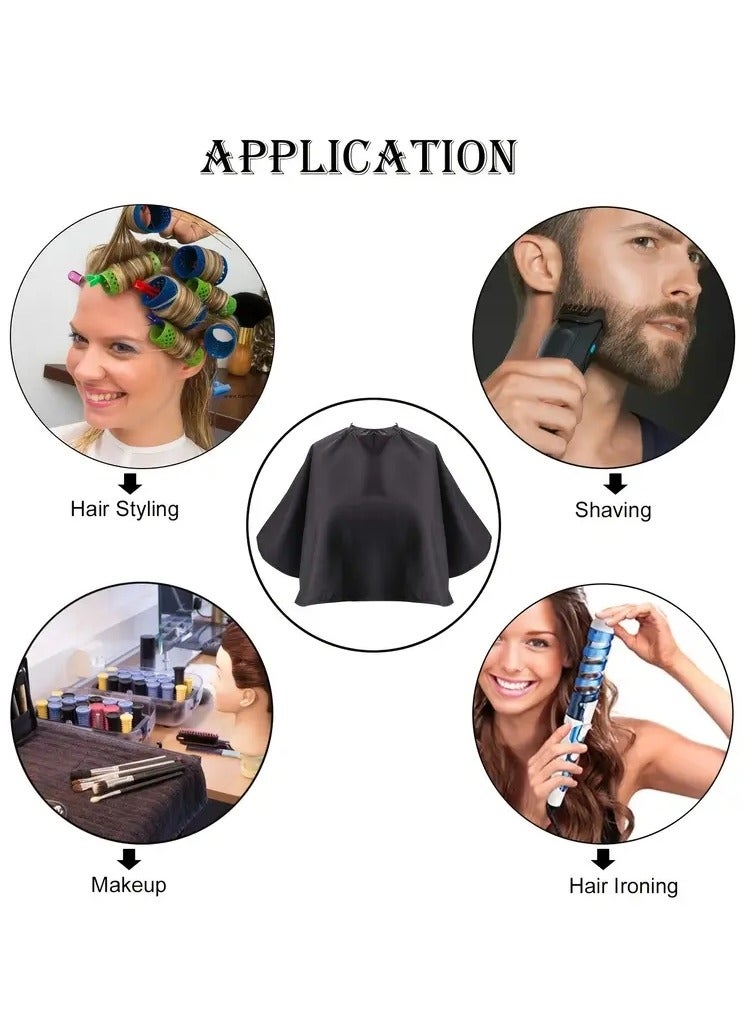 ORiTi Chemical and Waterproof Black Makeup Cape for Beauty Salon Clients - Lightweight and Comb-out Beard Apron for Makeup Artists and Beauticians  - Image 5