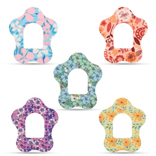 XIHIRCD 25pcs Adhesive Patches for Omnipod Waterproof Sensor Covers Sweatproof Flower Print Sensor Stickers Adhesive Tape Compatible with Omnipod 5 Overpatch Protection 5 Styles - Image 2