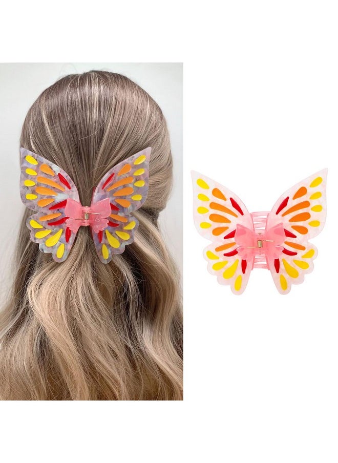 HAIMEIKANG - Butterfly Hair Clips - Large Butterfly Claw Clips For Thick Thin Hair Strong Hold Non-Slip Cute Hair Clips Butterfly Hair Accessories For Women And Girls (Pink) - Image 1
