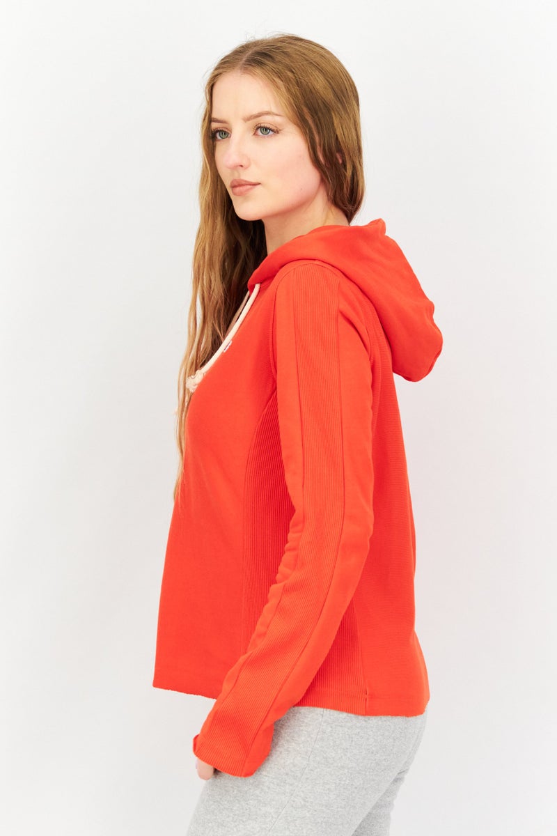 Champion Women Sportswear Fit Hooded Long Sleeve Sweatshirt, Red - Image 2