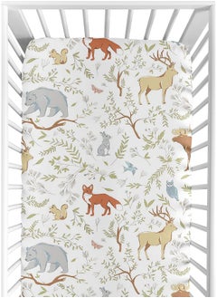 Sweet Jojo Designs Sweet Jojo Designs Fitted Crib Sheet for Woodland Toile Baby/Toddler Girl or Boy Bedding Set Collection - Animal Print  - Image 1