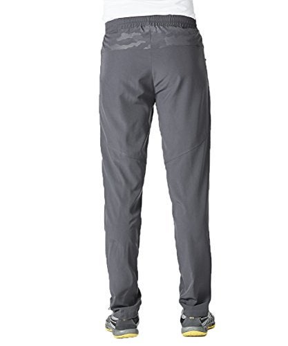 Gopune Men's Casual Pants Lightweight Breathable Quick Dry Hiking Running Workout Outdoor Athletic Pants (Grey,2XL) - Image 2
