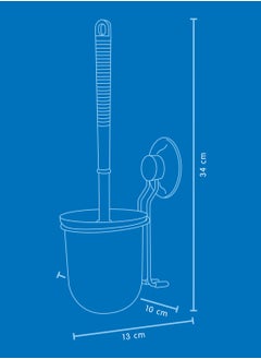 EVERLOC Everloc Toilet Brush with Holder, No Drilling, No Screws, No Glue, No Adhesive, Vacuum Suction Wall Mounted Chrome Set for Bathroom, Toilet Bowl Brush Cleaner, Easy Install, EVL-10208  - Image 2