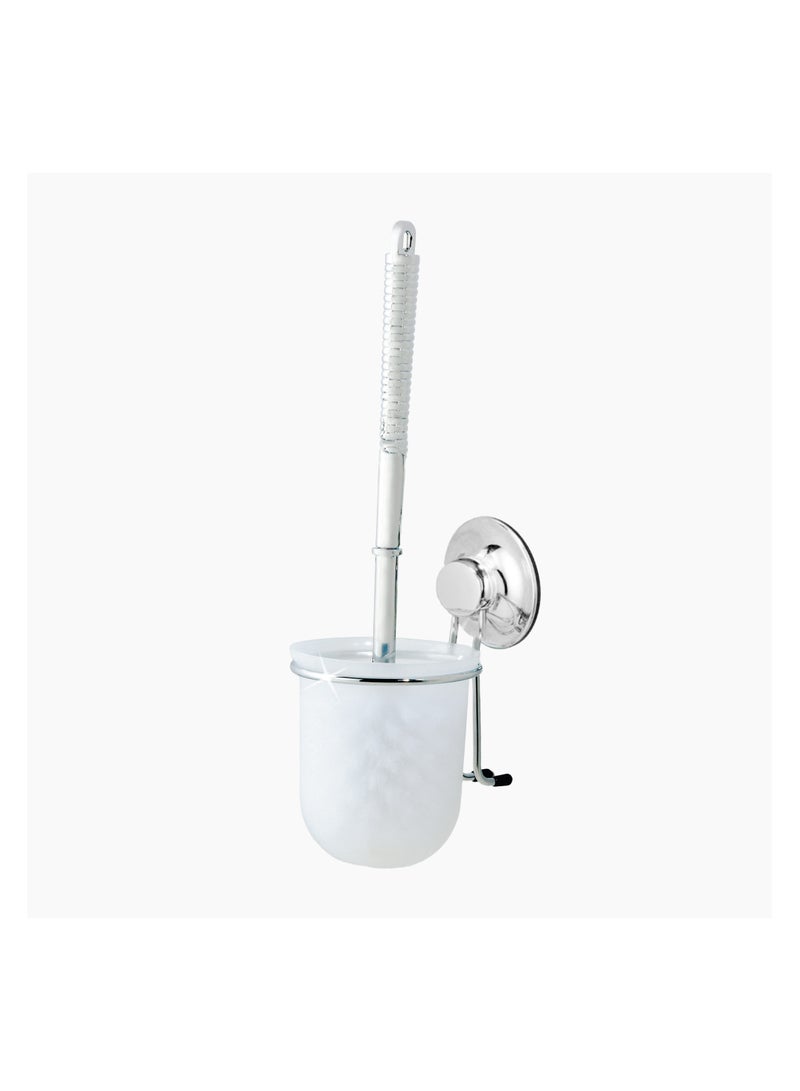 Everloc Toilet Brush with Holder, No Drilling, No Screws, No Glue, No Adhesive, Vacuum Suction Wall Mounted Chrome Set for Bathroom, Toilet Bowl Brush Cleaner, Easy Install, EVL-10208 - Image 1