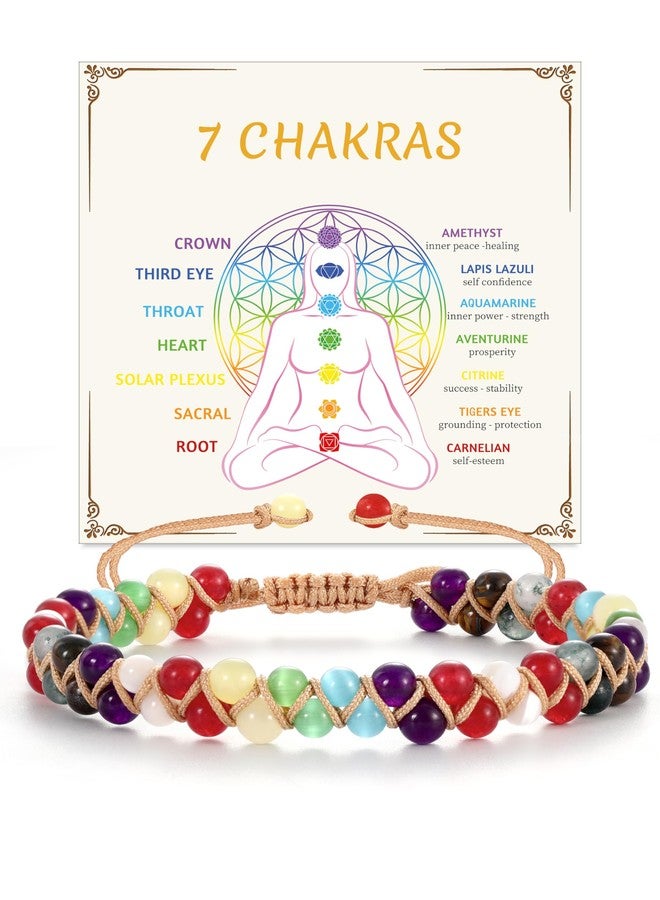 Sistble 7 Chakra Bracelets for Women, Chakra Stones Healing Crystal Bracelet Christmas gift Stocking Stuffers Anxiety Yoga Meditation Relax Spiritual Inspirational Gifts - Image 1