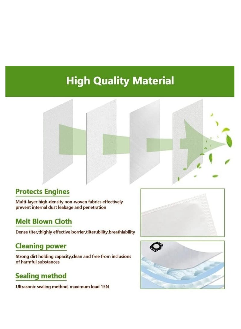 بريميفي 4 قطع من أكياس الفلتر المتوافقة مع كارشر WD4 WD5 WD6 SE4001 SE4002 إلخ - Image 5