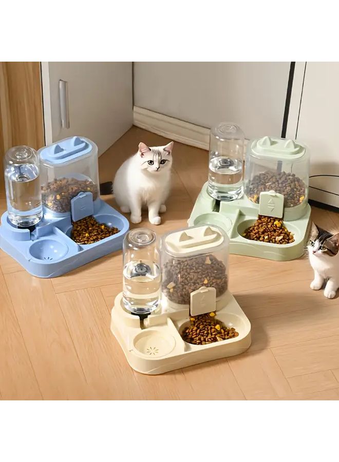 طبق مزدوج أوتوماتيكي لتقديم الطعام والماء للقطط بسعة كبيرة، مناسب للسفر - Image 4