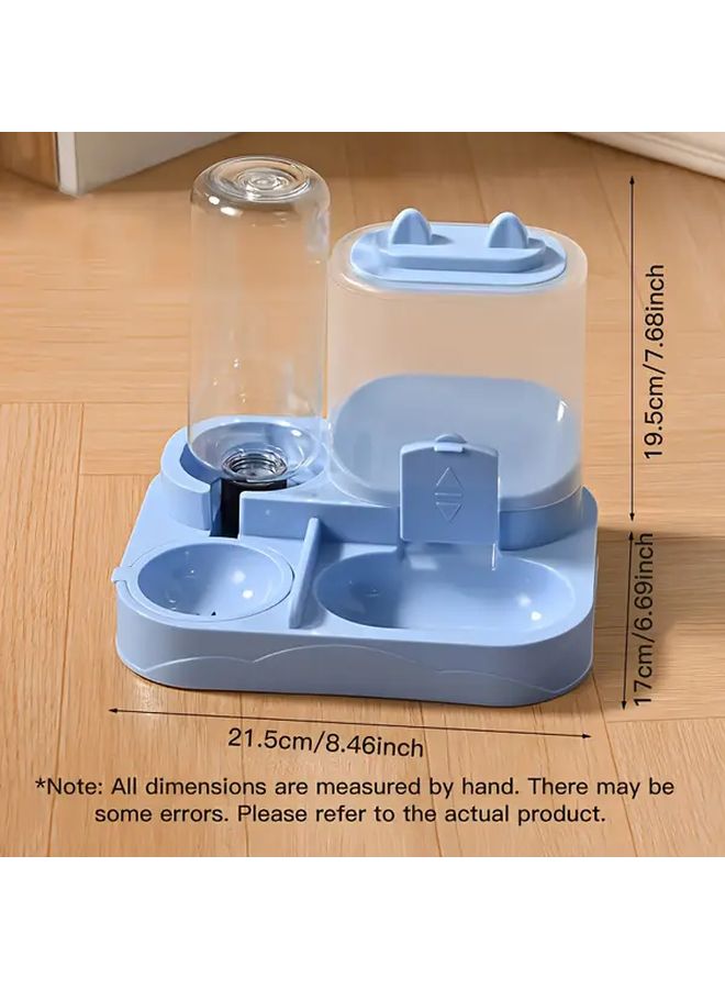 طبق مزدوج أوتوماتيكي لتقديم الطعام والماء للقطط بسعة كبيرة، مناسب للسفر - Image 1