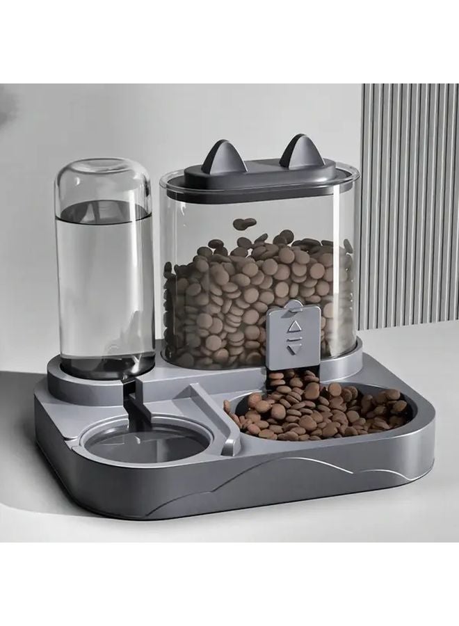 طبق مزدوج أوتوماتيكي لتقديم الطعام والماء للقطط بسعة كبيرة، مناسب للسفر - Image 2