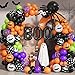 Grcypa Halloween Balloon Garland Arch kit with Spider Balloons Black Orange Purple Fruit Green Confetti Balloons BOO Foil Motifs Balloons for Halloween Theme Birthday Party Backdrops Decorations - Image 3