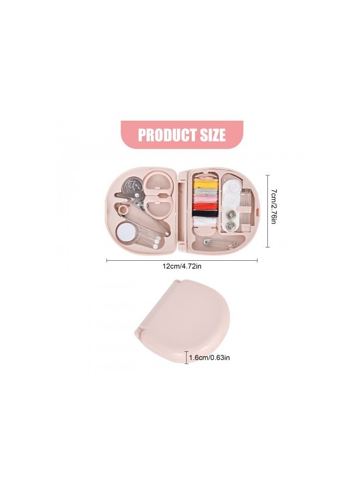 Mini Sewing Kit – Cute Pink Travel Sewing Set with Thread, Needle, Scissors, Snap Buttons – Compact Organizer Box for Quick Repairs - Image 2