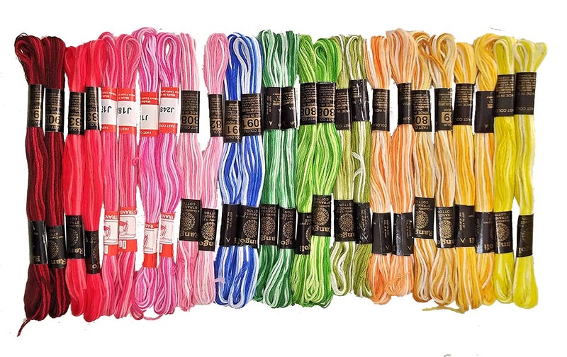 TE TE Ultimate Cross Stich Embroidery Thread Set: Premium Stranded Cotton Threads for Hand Embroidery & Craft. Create Masterpieces With Embroidery Floss Thread Skein Vibrant Colors (2nd & 5th) (Pcs of 50)  - Image 3