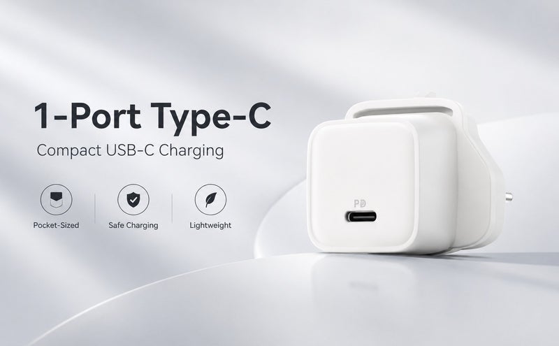 يوبلو شاحن جداري يو بي إل يو بقوة 30 واط بمنفذ USB-C، يدعم الشحن السريع PD وPPS، منفذ واحد من النوع C، صغير الحجم، يعمل بجهد 100-240 فولت تيار متردد، قابس بريطاني، أبيض - Image 3