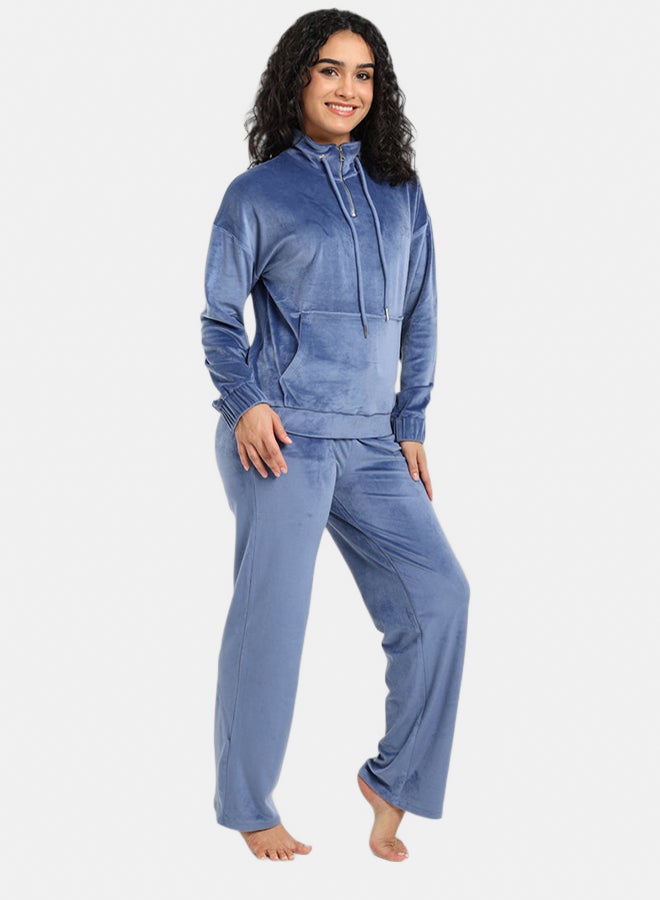 Carina Velvet High Neck Pyjama Set - Image 2