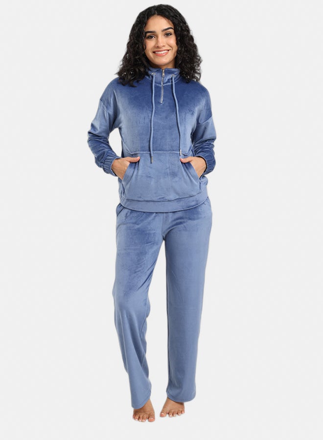 Carina Velvet High Neck Pyjama Set - Image 1