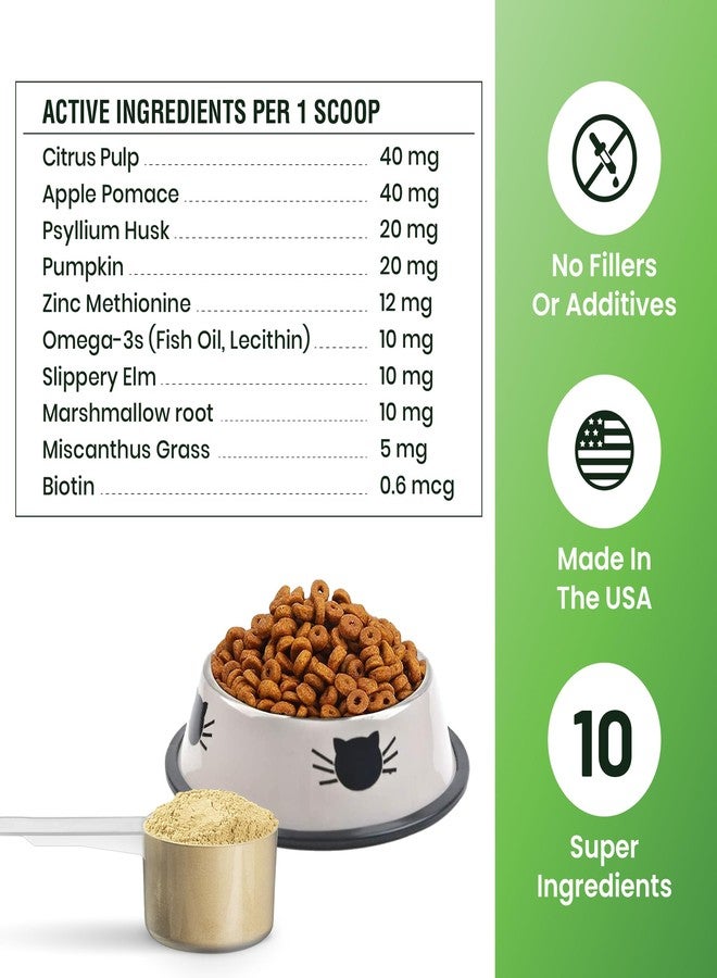 Special Breed Hairball Support for Cats - 10 Super Ingredients for Hairball Relief, Digestive Support & Healthy Skin - No Fillers - Psyllium, Pumpkin, Omega-3s & More - 120 Scoops - Image 5