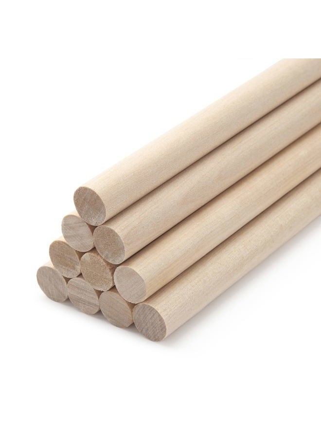 Coowayze Wooden Dowel Rods Wood Dowels, 10PCS 1/2 x 12 Round Wooden Sticks for Crafts, Macrame Dowels, Unfinished Hardwood Sticks for Crafting, Arts and DIYers, Tiered Cake Support and Wedding Ribbon Wands - Image 1