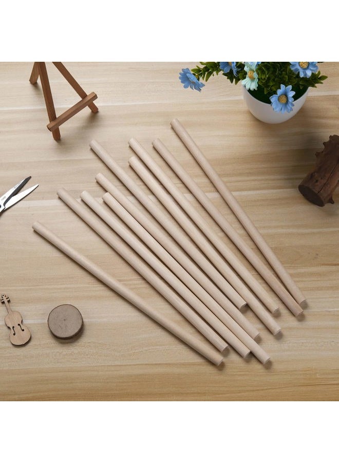 Coowayze Wooden Dowel Rods Wood Dowels, 10PCS 1/2 x 12 Round Wooden Sticks for Crafts, Macrame Dowels, Unfinished Hardwood Sticks for Crafting, Arts and DIYers, Tiered Cake Support and Wedding Ribbon Wands - Image 5