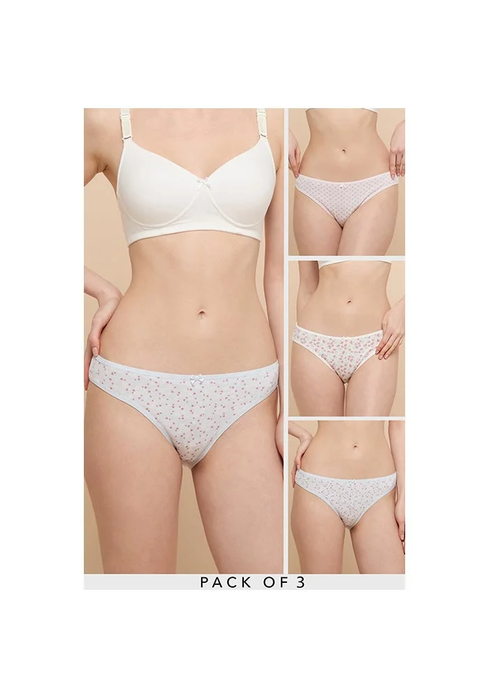 3 Pack Printed Bikini Briefs