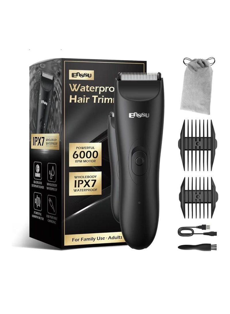 ENSSU Body Hair Trimmer for Men, Manscape Groin & Ball Trimmer, Waterproof Electric Beard & Body Shaver with Skin-Safe Ceramic Blade, Digital Display, 60-Min Run Time, Adjustable Lengths - Image 4