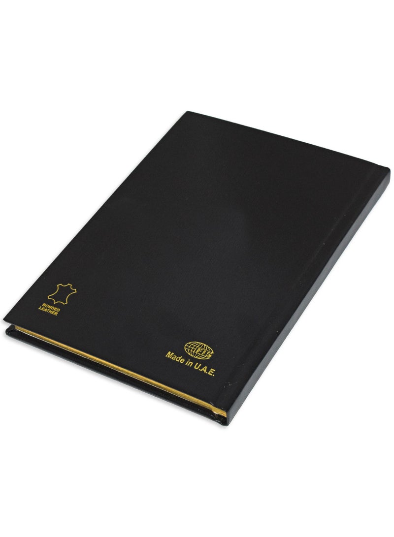 FIS Golden Notebook Bonded Leather, Size A5, Italian Ivory Paper, 70 GSM, 196 Pages, 8 mm Ruled, Hard Cover, Gold Gilded Edges, Colour Black - FSNBHCA5GIVBLBK - Image 4