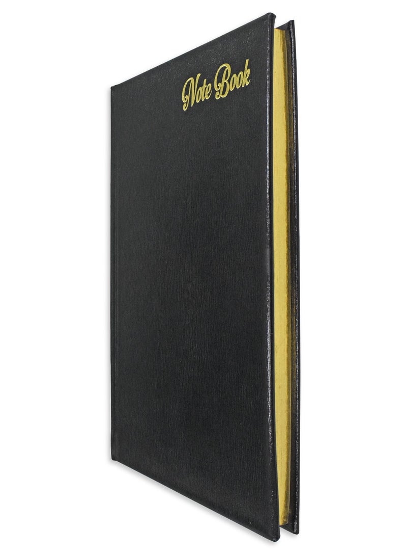 FIS Golden Notebook Bonded Leather, Size A5, Italian Ivory Paper, 70 GSM, 196 Pages, 8 mm Ruled, Hard Cover, Gold Gilded Edges, Colour Black - FSNBHCA5GIVBLBK - Image 3