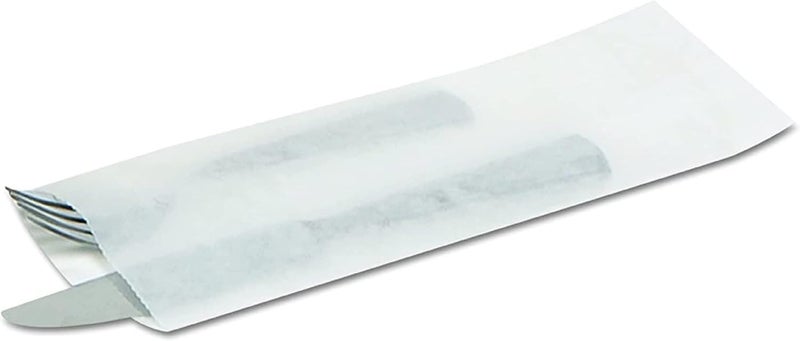 The Baker Celebrations 200 Disposable Silverware Flatware Paper Bags 275 x 10 inches White Plain Churro Bag Kitchen Cutlery Utensils Holder Made in USA  - Image 1