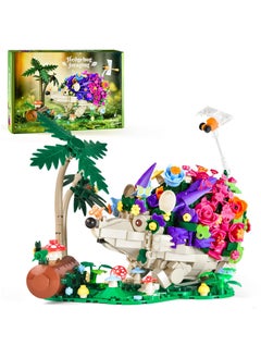 Excefore Flowers Hedgehog Building Kits, Animal & Flowers Building Set for Adults, Includes Animals, Insects, Mushroom, Jungle Crossing, Ideal Gift for Nature Lovers and Kids 8+, Birthday (988 PCS)  - Image 1