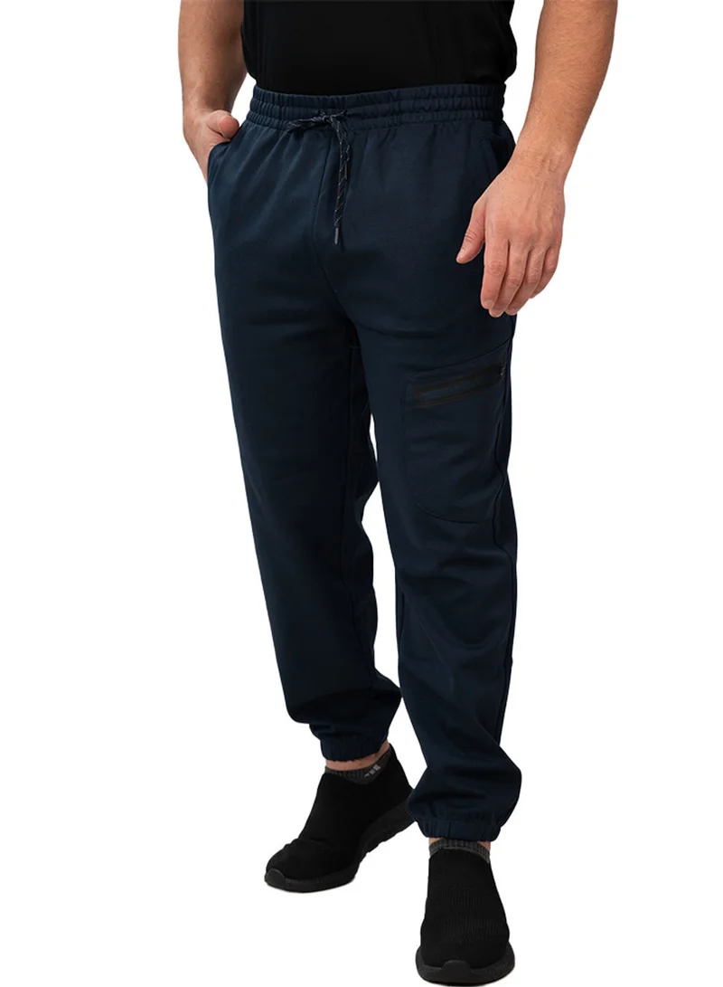 GIORDANO Men's Cotton Polyester Stretch Interlock Joggers - Relaxed Taper Fit