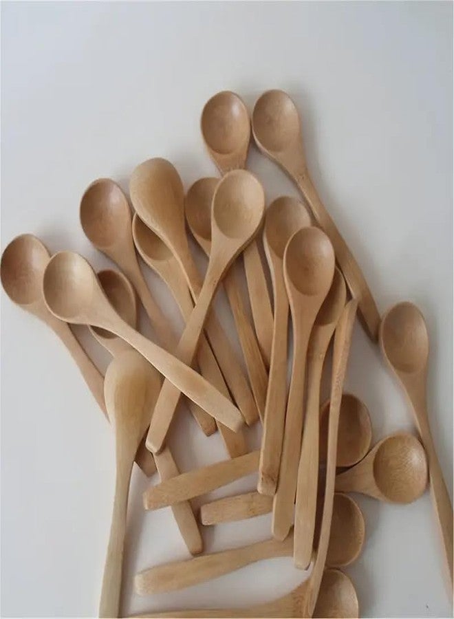 BISONBERG Wooden Masala Spoon For Multipurpose Us - Small Containers, Handmade Wooden Spoon For Tea, Coffee, Sugar, Spices, Set of 6 Pcs ,13 Cm - Image 1