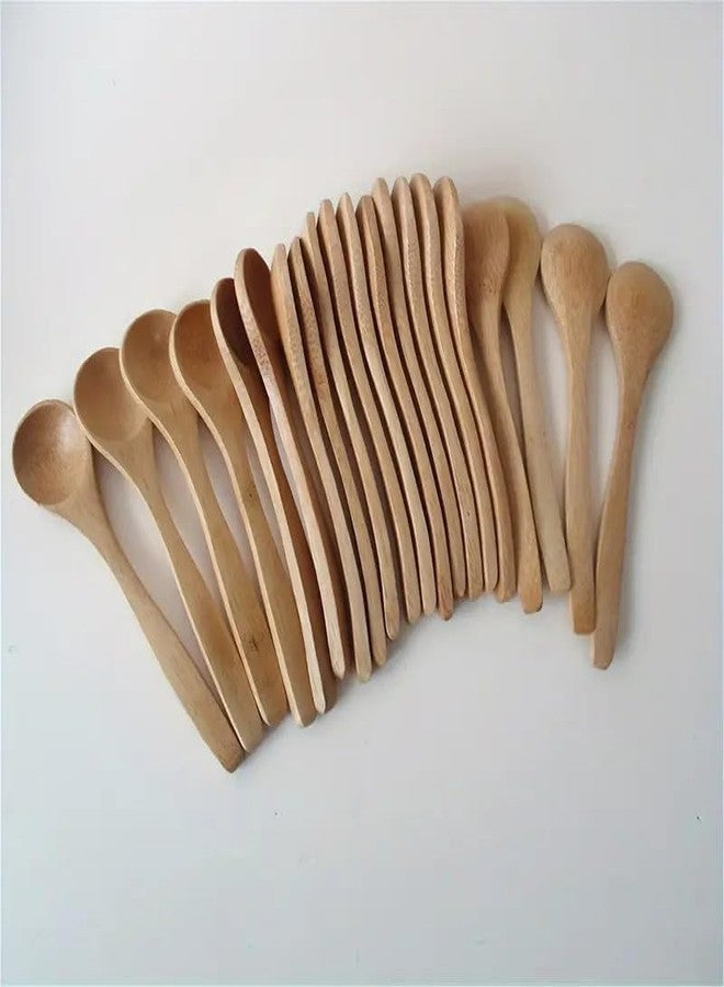 BISONBERG Wooden Masala Spoon For Multipurpose Us - Small Containers, Handmade Wooden Spoon For Tea, Coffee, Sugar, Spices, Set of 6 Pcs ,13 Cm - Image 2