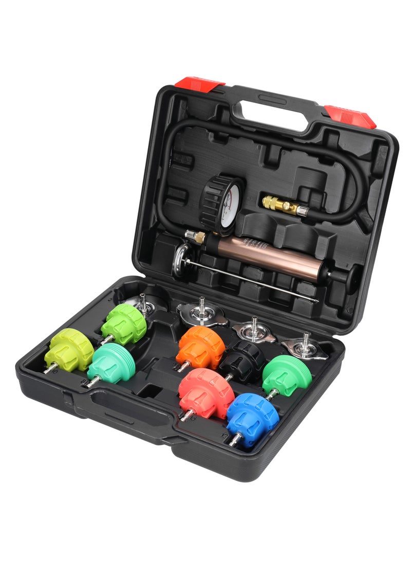 Generic Universal Car Tanks Leak Detection Automotive Leakage Detector Tool Radiator Water Pressure Tester Auto Air Conditioning Cooling Coolant Vacuum Purge Tool Kit  - Image 1