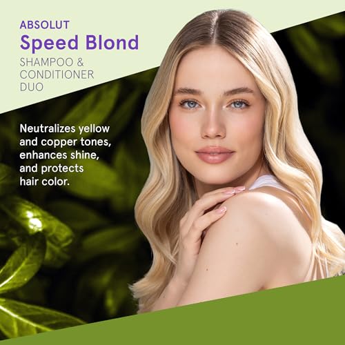 Inoar Absolut Speed Blond Shampoo & Conditioner Kit with Argan Oil for Blonde, Silver & Gray Hair with Tone Neutralization & Hydration, 8.45 fl.oz - Image 2