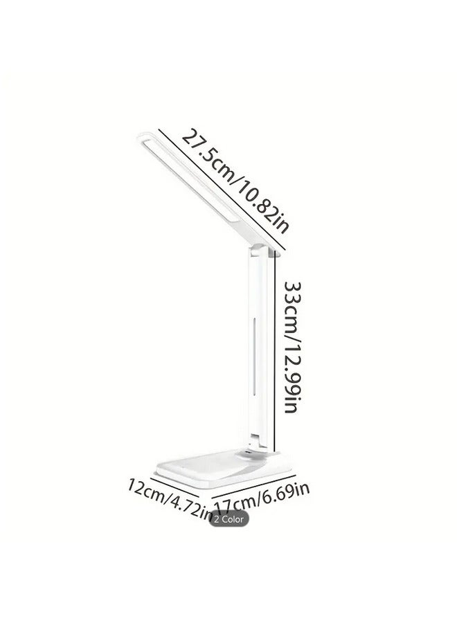 مصباح مكتب دراسة وقراءة LED، شحن لاسلكي USB مصباح مكتب لغرفة النوم، مصباح مكتبي قابل للطي لتعلم سكن الطلاب - Image 5