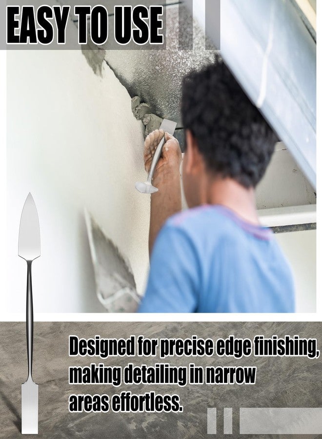 Leriton 1‘' Trowel And Square Masonry Tools Forged Steel Trowel Concrete Tool Ornamental Stucco Tool Long-lasting Masonry Trowel Plaster Trowel for Glazing, Patch Work, Plaster, and Archeology - Image 4