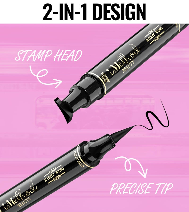 iMethod Winged Eyeliner Stamp - 2 Pens, Perfect Wing Cat Eye Liner, Waterproof & Smudge-proof, 10 mm - Image 3