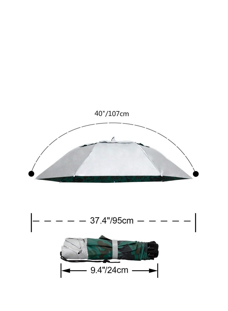 NIBEMINENT Umbrella Hat Fishing Folding Adjustable Sun Rain Cap, Free Cap for Adults Children, Anti-UV Waterproof Headwear Gardening Golf Sunshade Outdoor  - Image 3