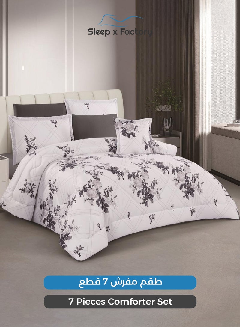 سليب × فاكتوري طقم مفرش سرير 7 قطع مايكروفايبر فاخر – يناسب سرير كينج مقاس 200×200 سم - Image 1
