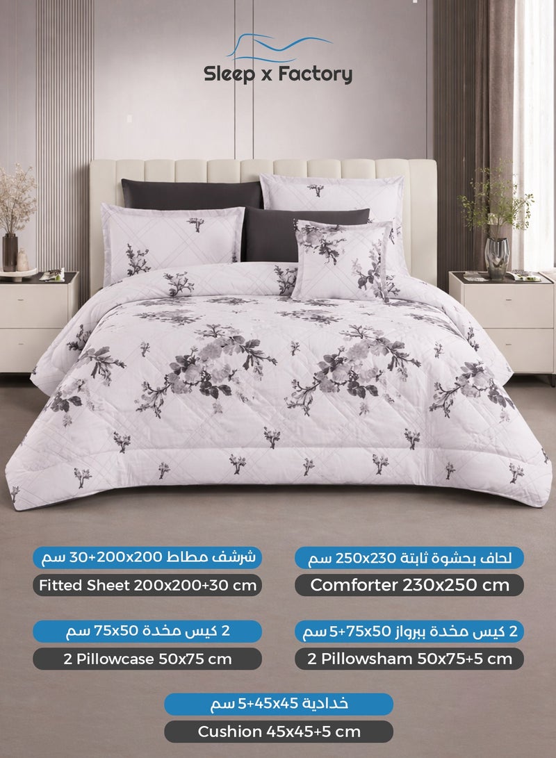 سليب × فاكتوري طقم مفرش سرير 7 قطع مايكروفايبر فاخر – يناسب سرير كينج مقاس 200×200 سم - Image 2