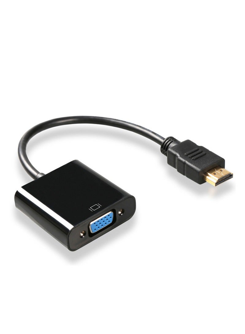 HDMI to VGA Adapter, HD Multimedia Interface HDMI to VGA Converter Adapter Cable, for Computer Laptop Monitor Projector(Black) - Image 1