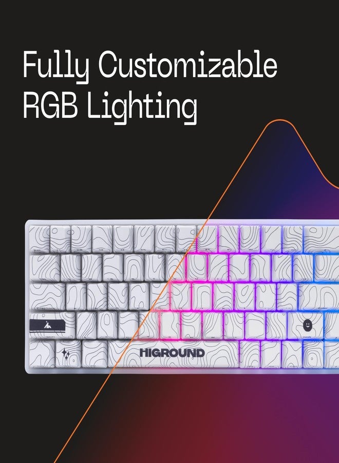 Higround SNOWSTONE Trailhead 65% Mechanical USB Wired Gaming Keyboard, TTC Linear Custom Switches, Programable RGB, Hot-Swappable, Deep Thock Creamy Sounding PC Keyboard, Pre-lubed, 100% Anti-ghosting - Image 5