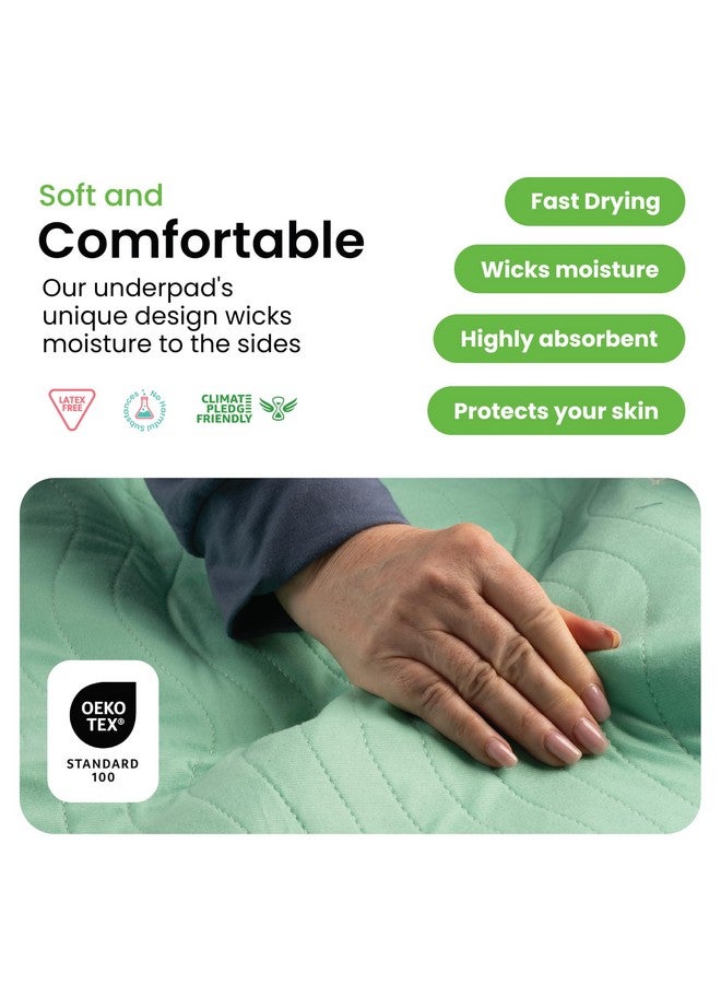 Improvia IMPROVIA® Washable Underpads, 34" x 52" (1 Pack) - Heavy Absorbency Reusable Incontinence Pads for Kids, Adults, Elderly, and Pets - Waterproof Protective Pad for Bed, Couch, Sofa, Furniture, Floor  - Image 4