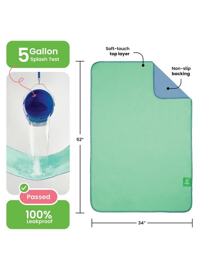 Improvia IMPROVIA® Washable Underpads, 34" x 52" (1 Pack) - Heavy Absorbency Reusable Incontinence Pads for Kids, Adults, Elderly, and Pets - Waterproof Protective Pad for Bed, Couch, Sofa, Furniture, Floor  - Image 3